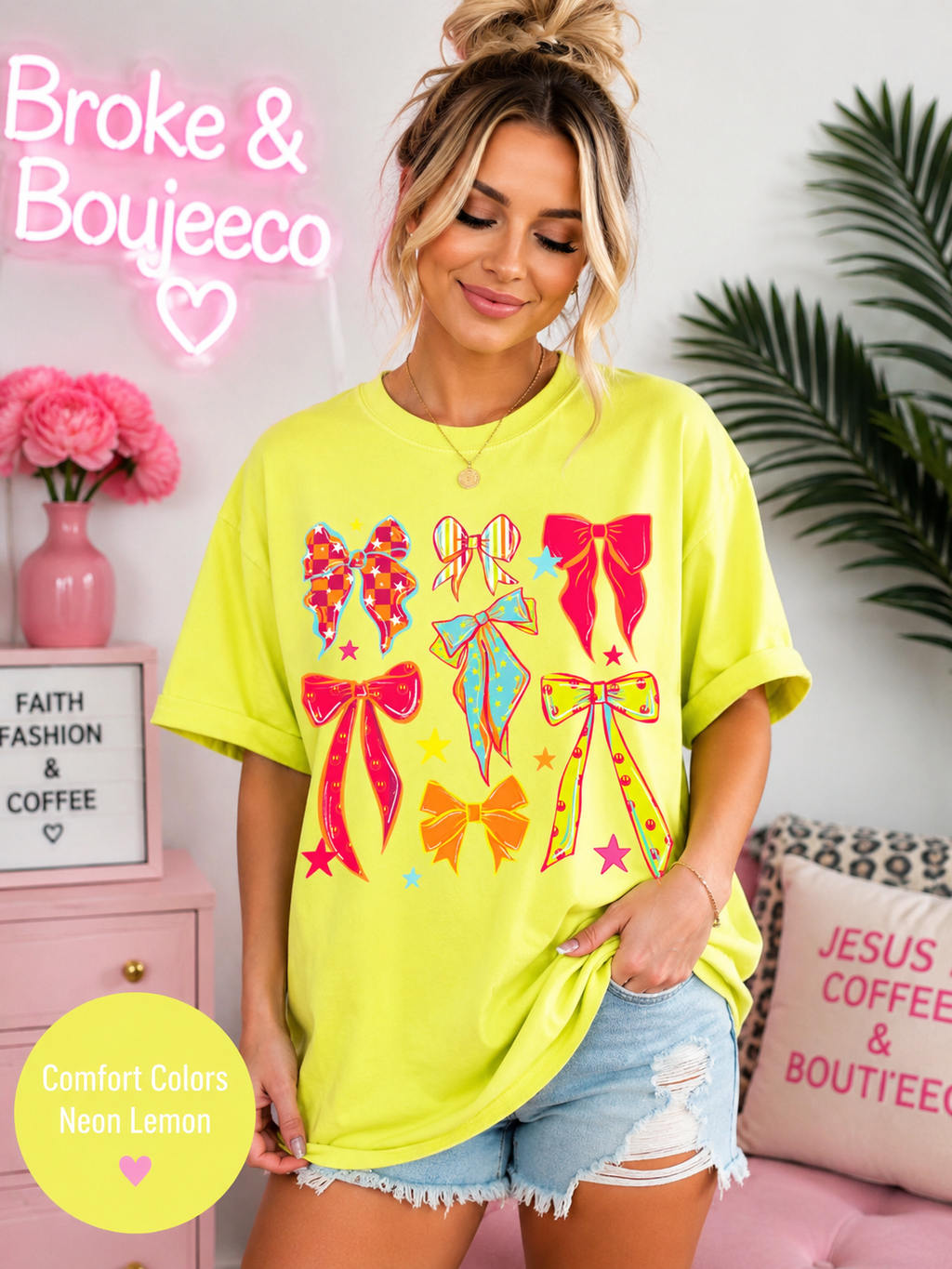 Bows Summer Neon T-Shirt - Coquettes