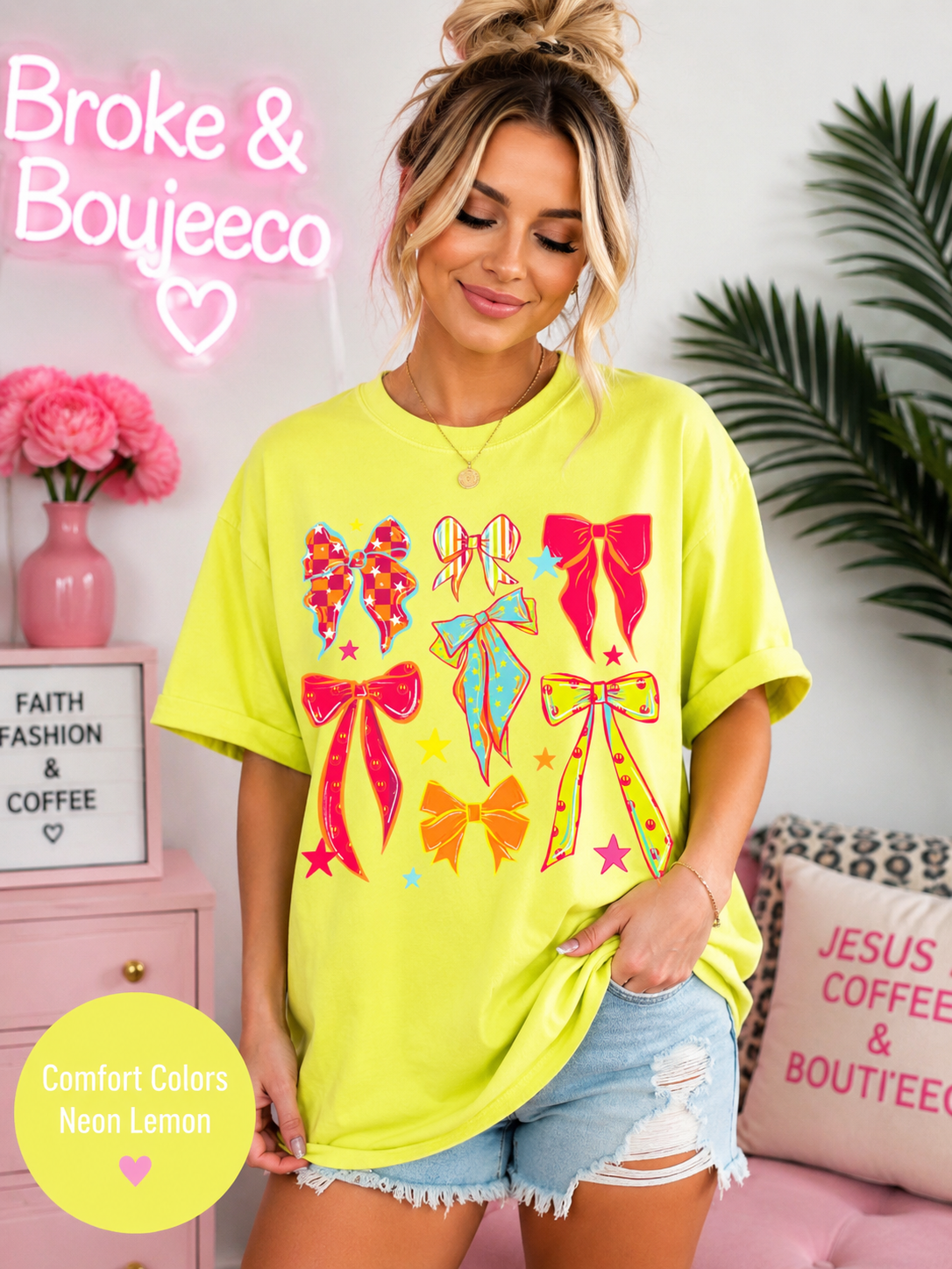 Bows Summer Neon T-Shirt - Coquettes