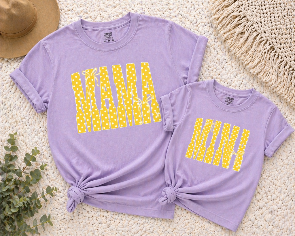 MAMA & MINI MATCH T-SHIRT SET - POKA DOTS - SHIRTS - TEE'S