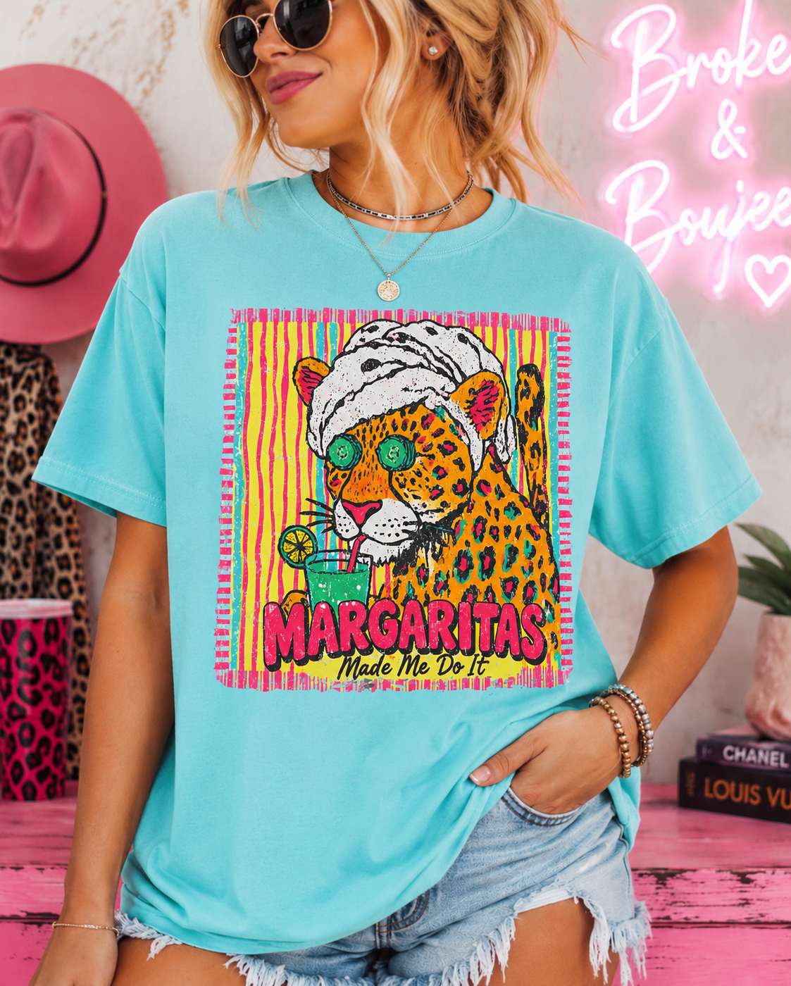 MARGARITAS MADE ME DO IT - CAT T-SHIRT - SUMMER TIME TEE