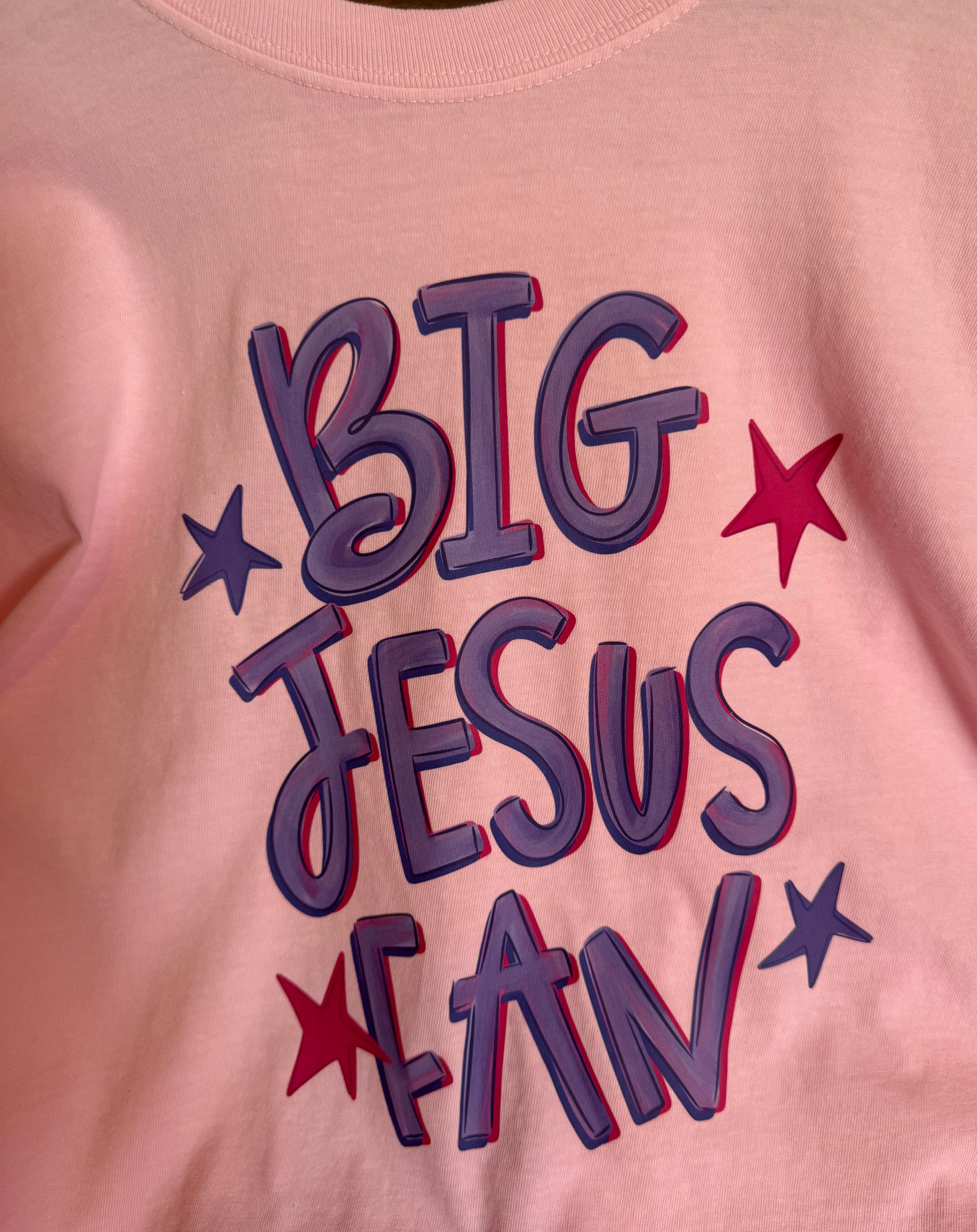 Big Jesus Fan - Light Pink - T-Shirt - Faith Based Tee
