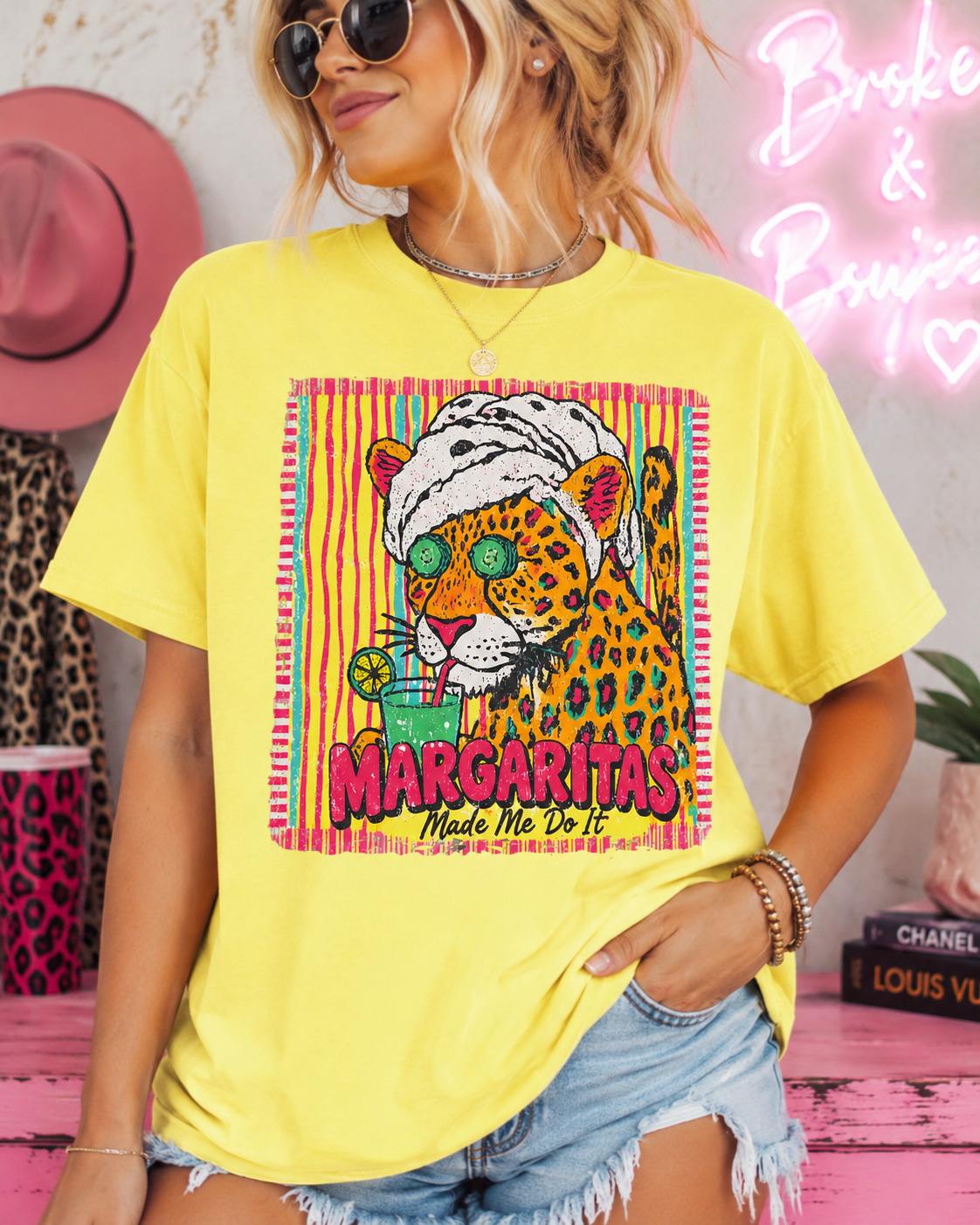 MARGARITAS MADE ME DO IT - CAT T-SHIRT - SUMMER TIME TEE