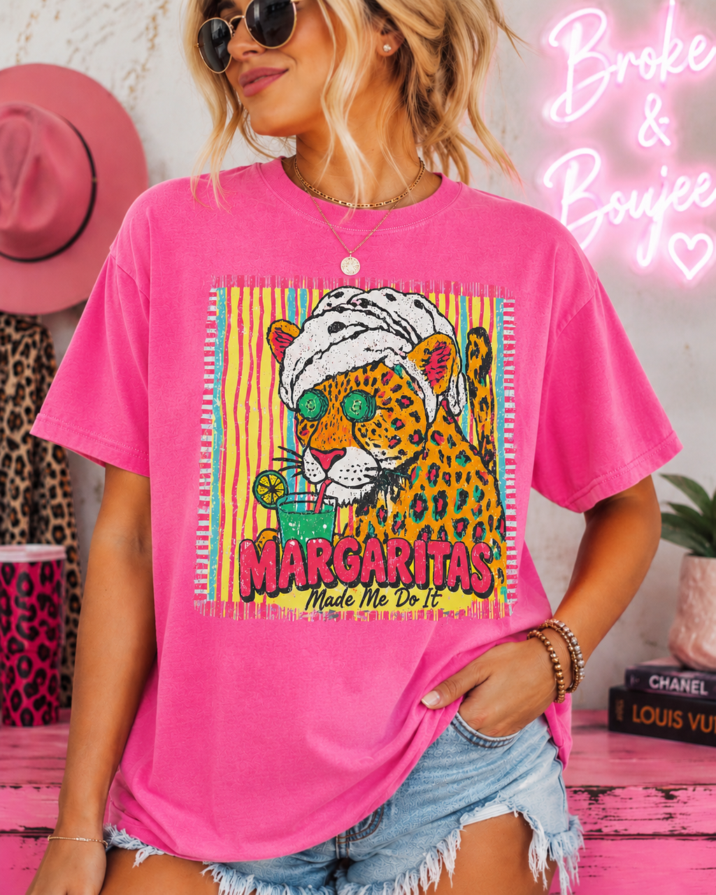 MARGARITAS MADE ME DO IT - CAT T-SHIRT - SUMMER TIME TEE