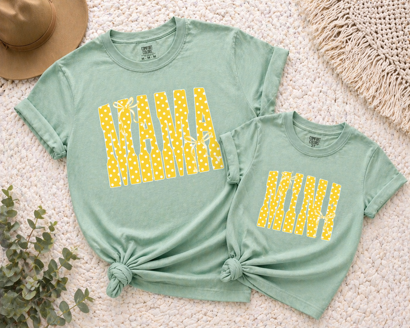 MAMA & MINI MATCH T-SHIRT SET - POKA DOTS - SHIRTS - TEE'S