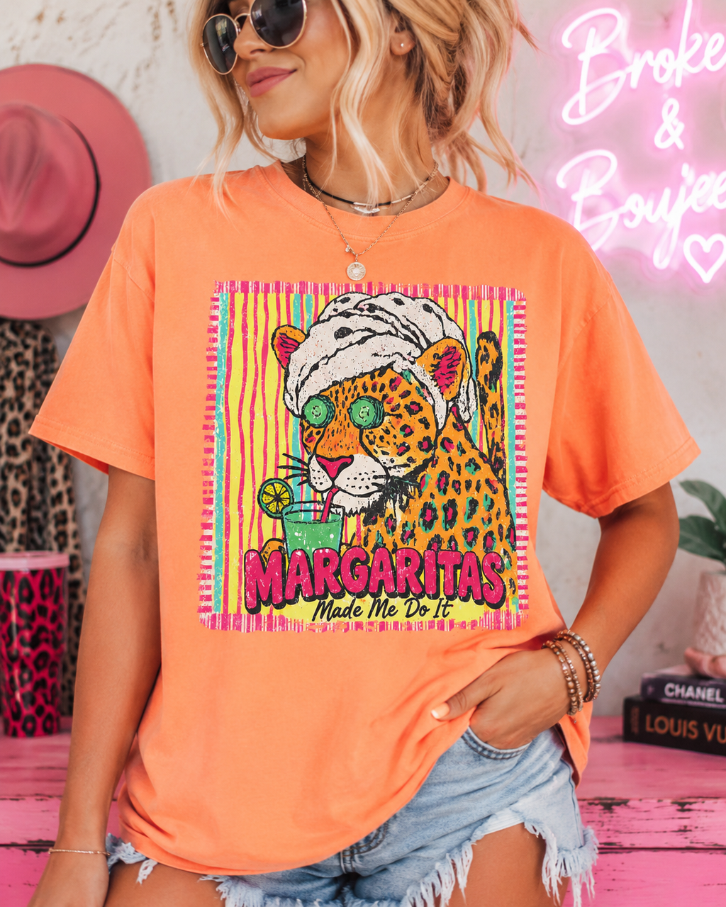 MARGARITAS MADE ME DO IT - CAT T-SHIRT - SUMMER TIME TEE