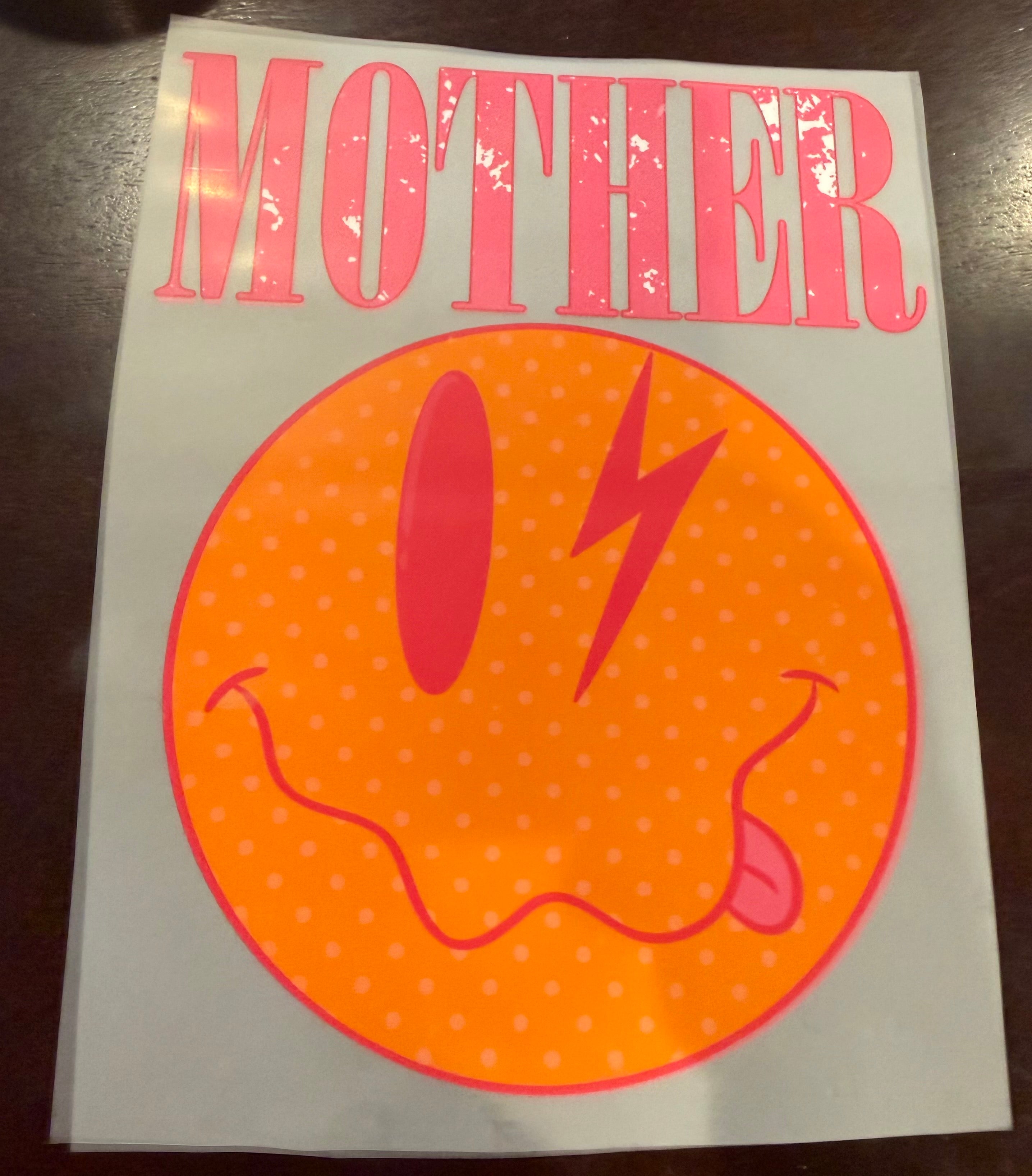WASHED LOOK MOTHER SMILEY / POKADOTS DTF PRINT