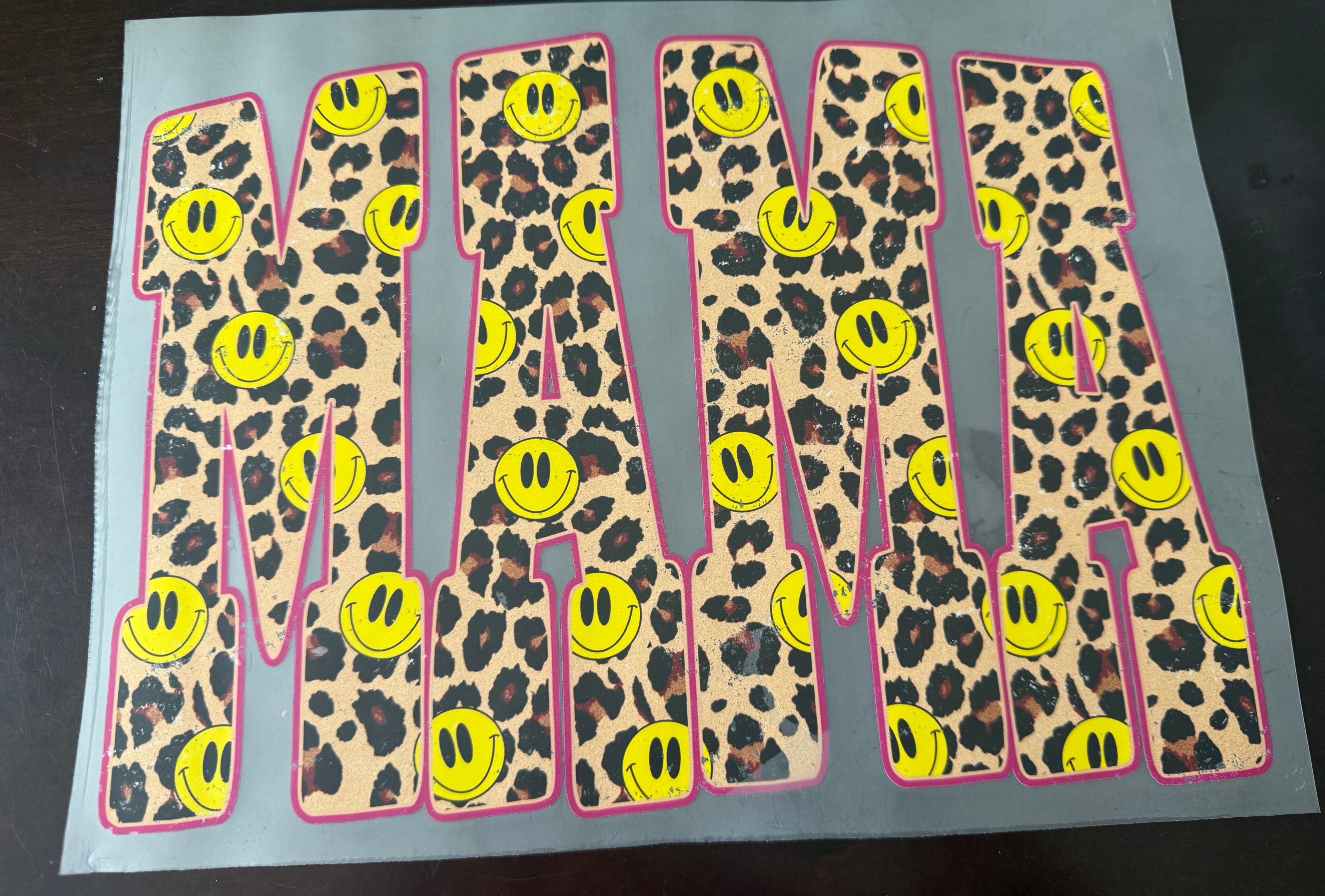 MAMA ANIMAL PRINT SMILEY FACES - DTF