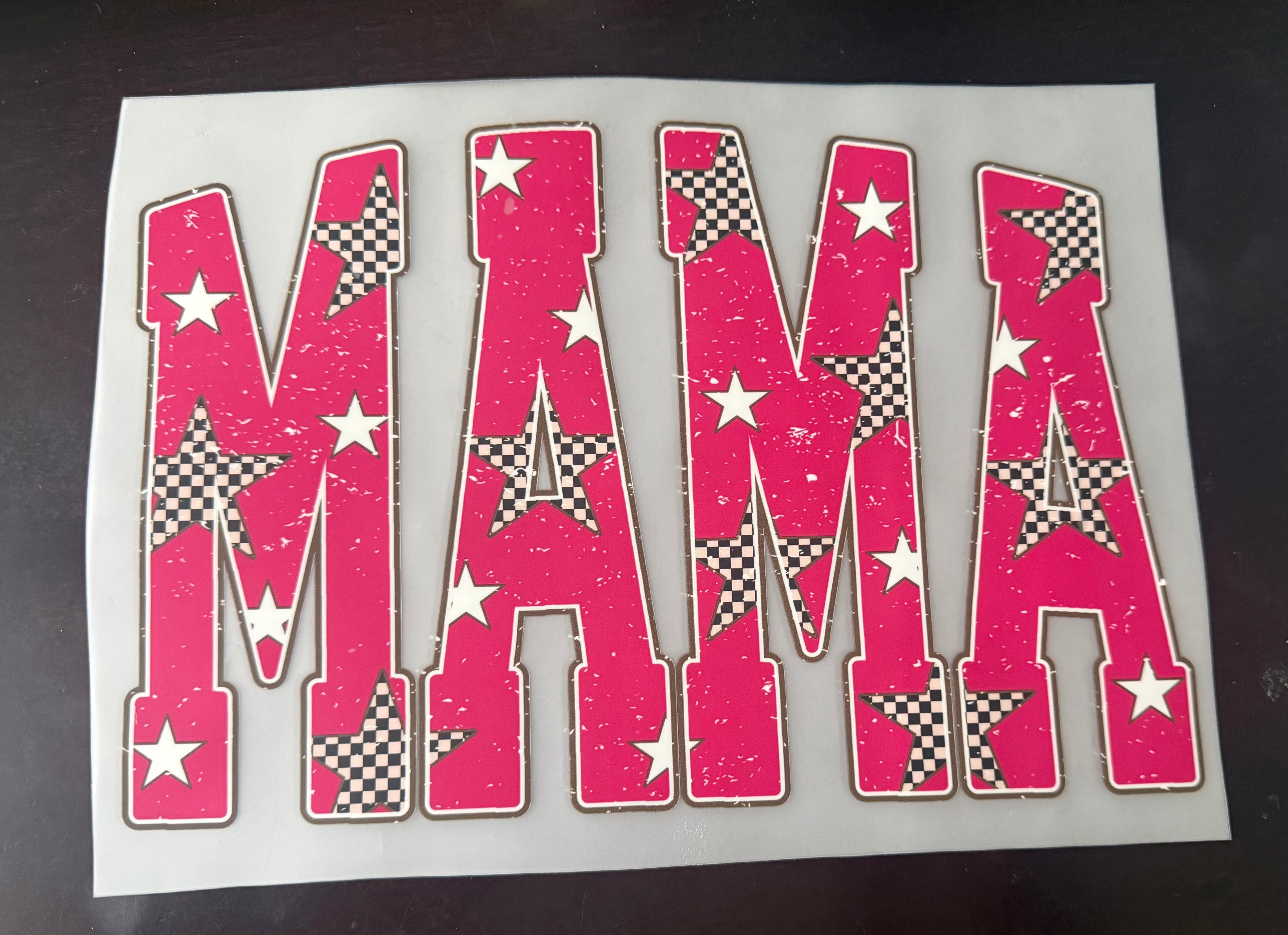 MAMA - DTF PRINT - STARS CHECKERED