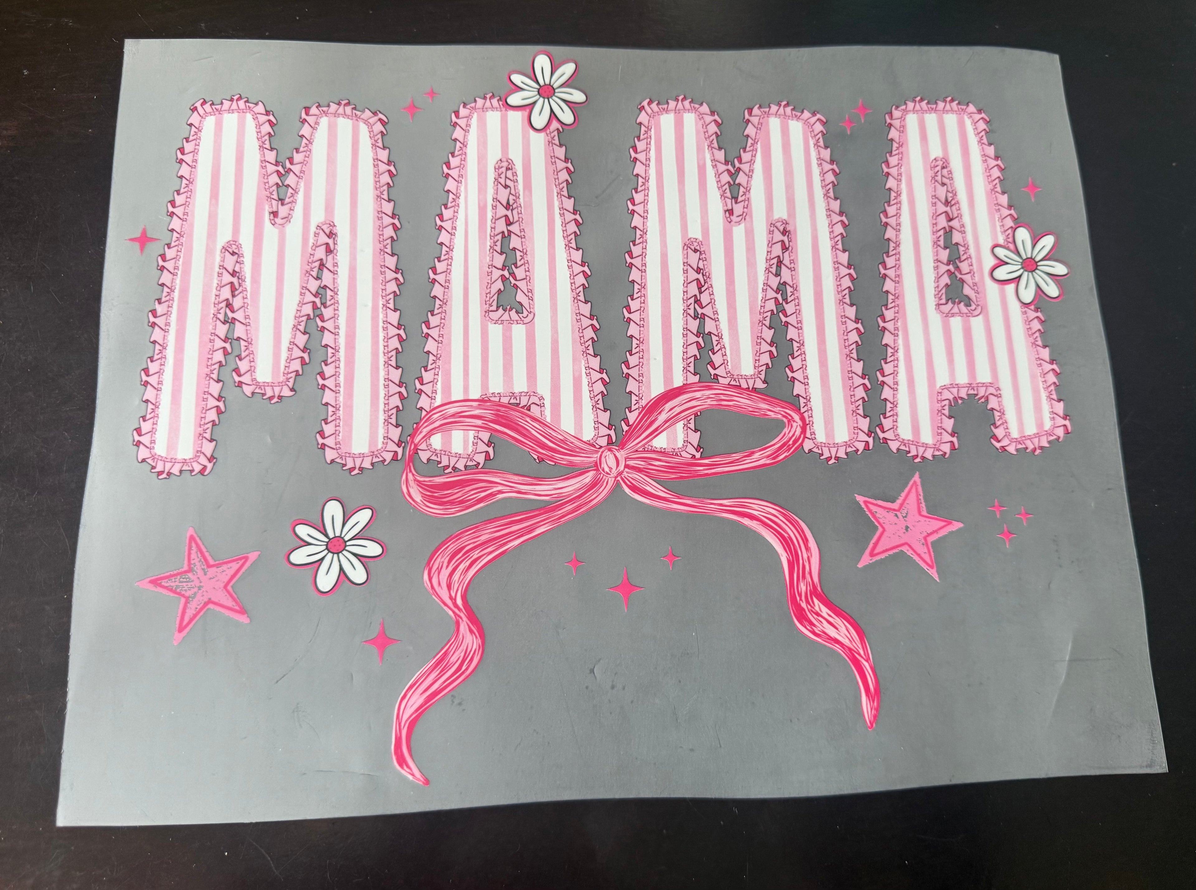 MAMA GIRLY BOW / STRIPES DTF PRINT