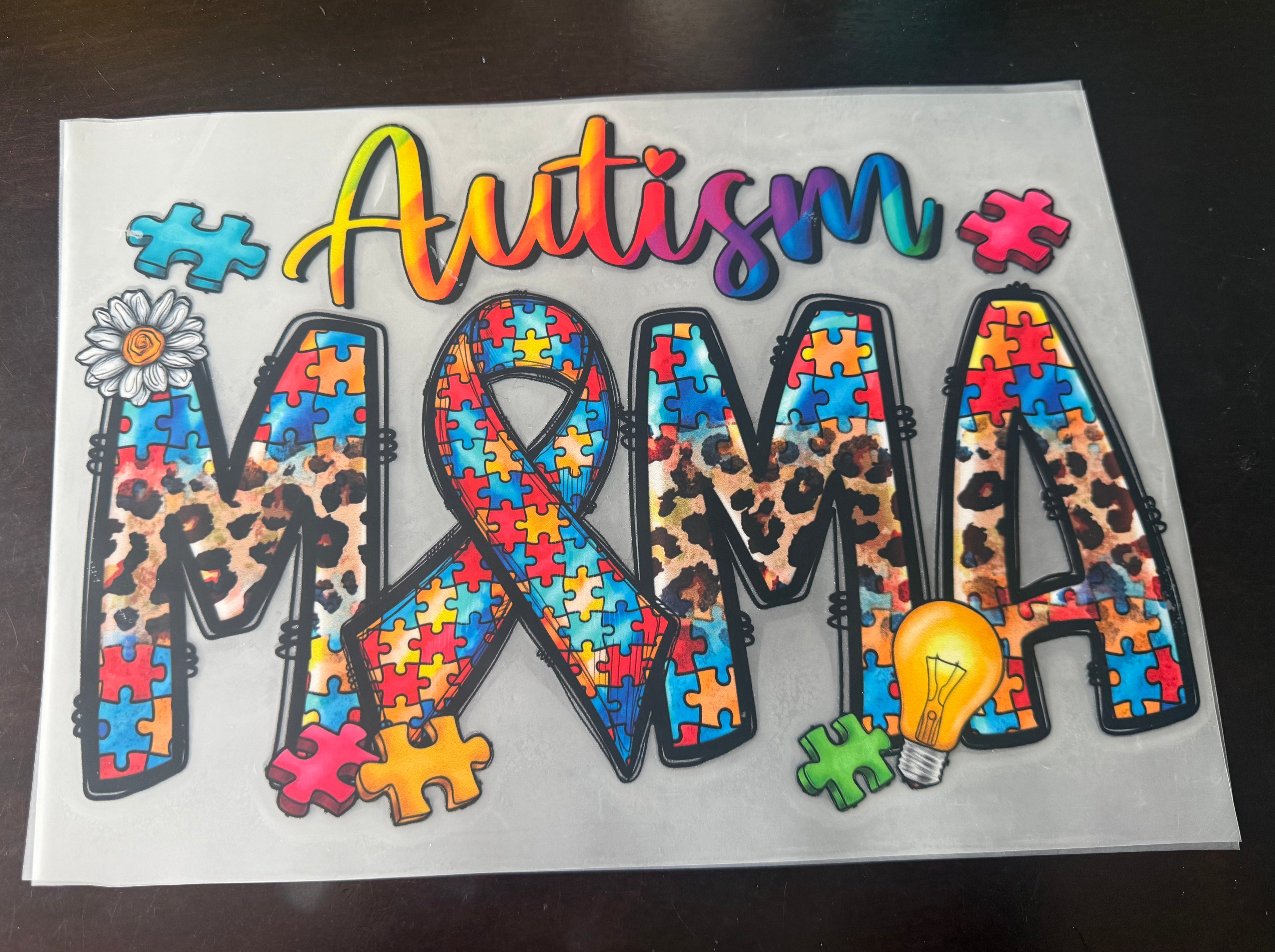 AUTISM MAMA PUZZLE PIECES DTF PRINT