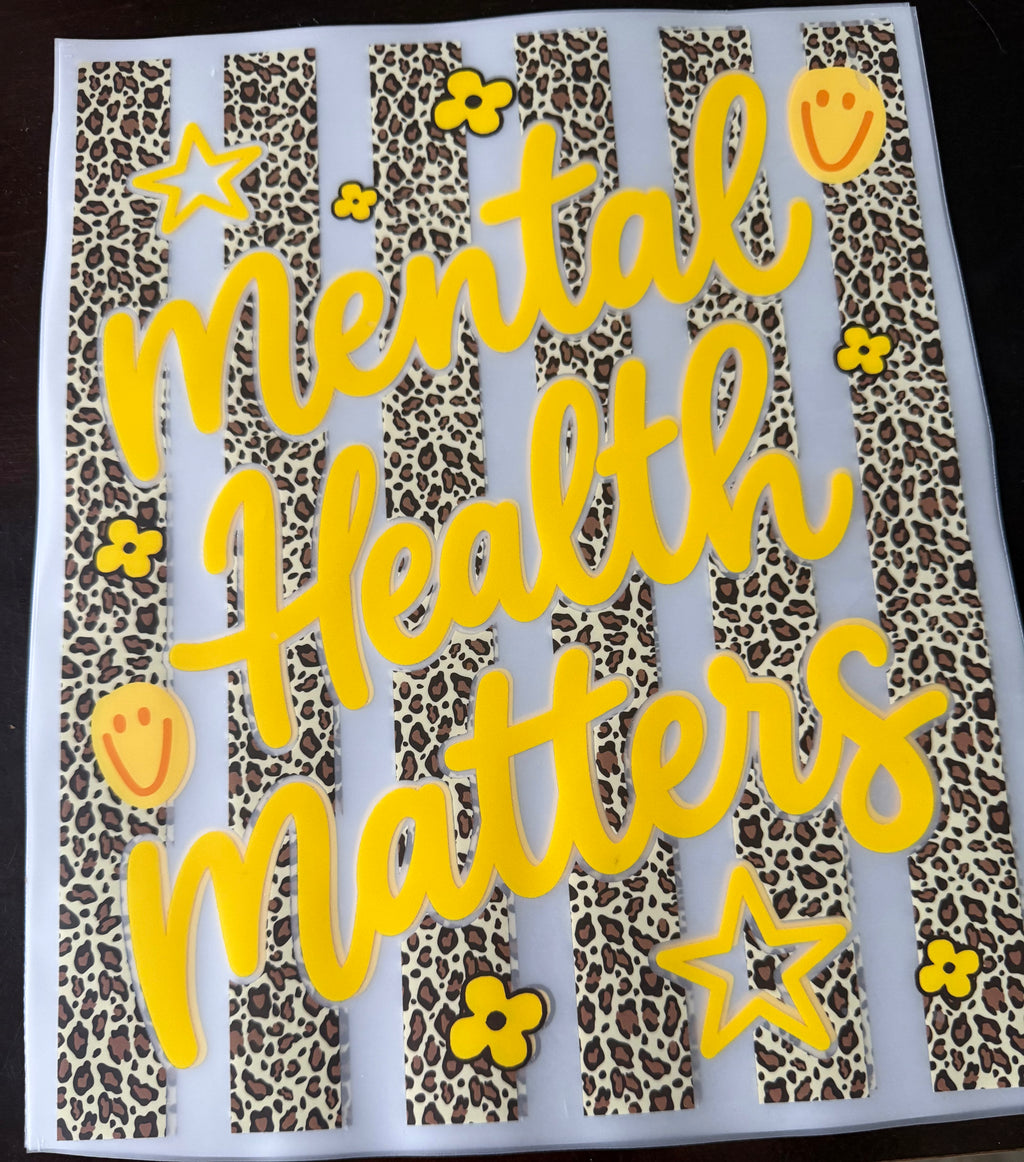 Mental Health Matters - Animal Print & Stripes DTF Print