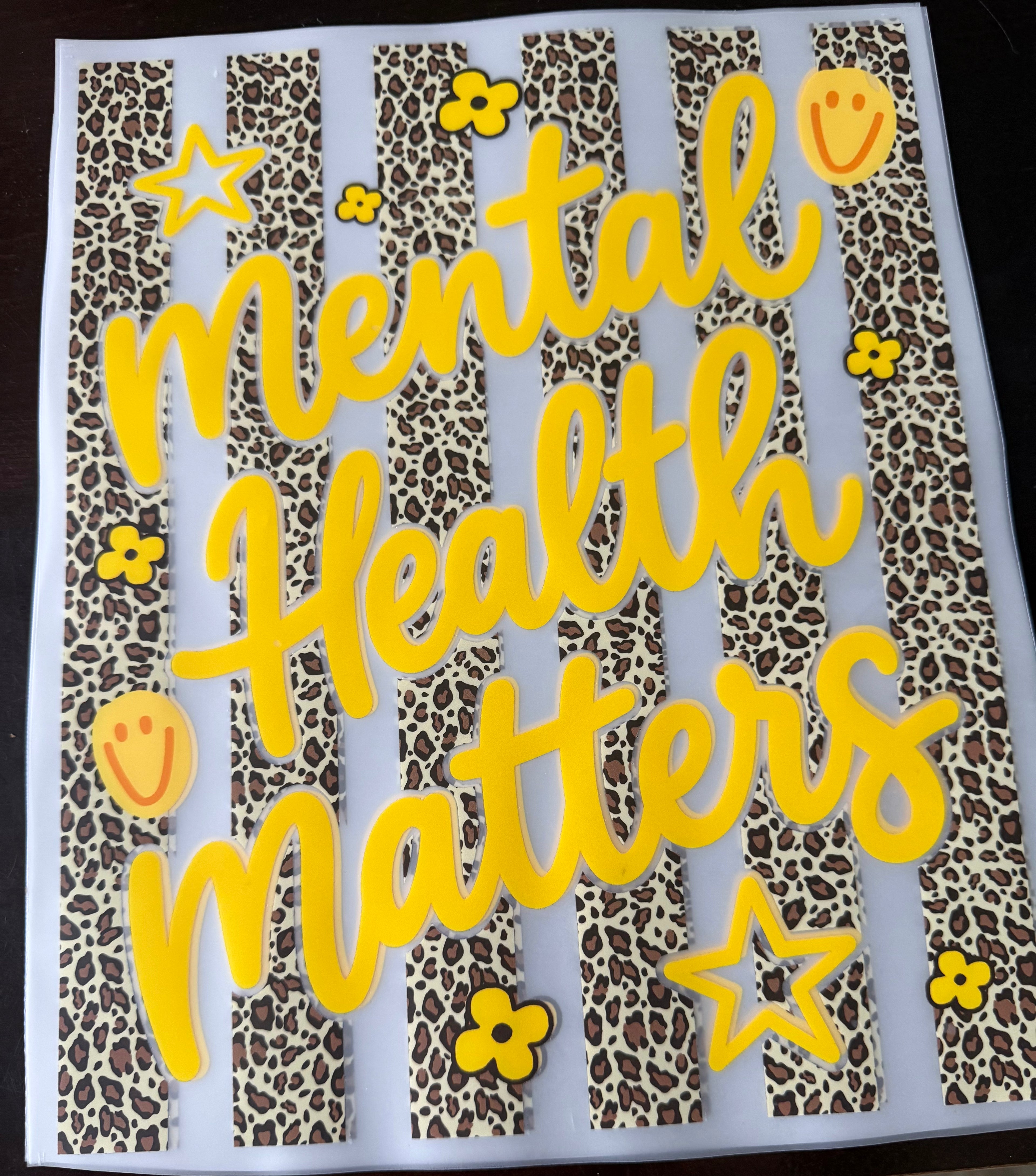 Mental Health Matters - Animal Print & Stripes DTF Print