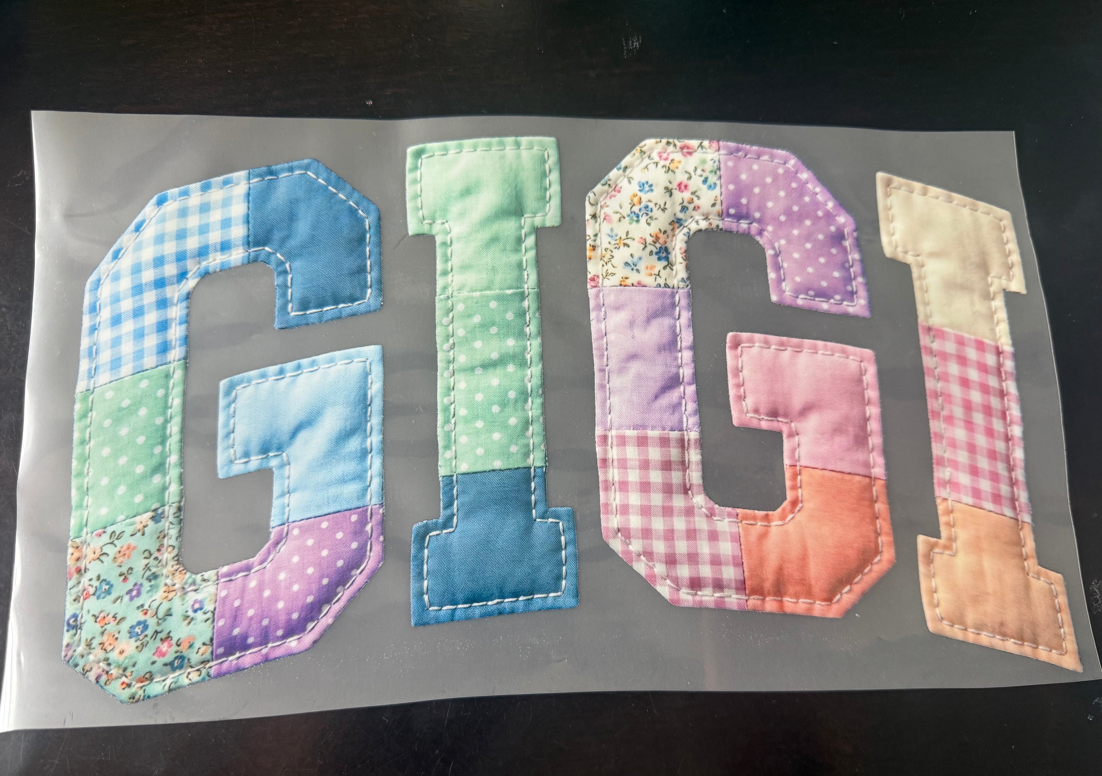 GIGI FAUX PATCH QUILT DESIGN DTF PRINT ONLY