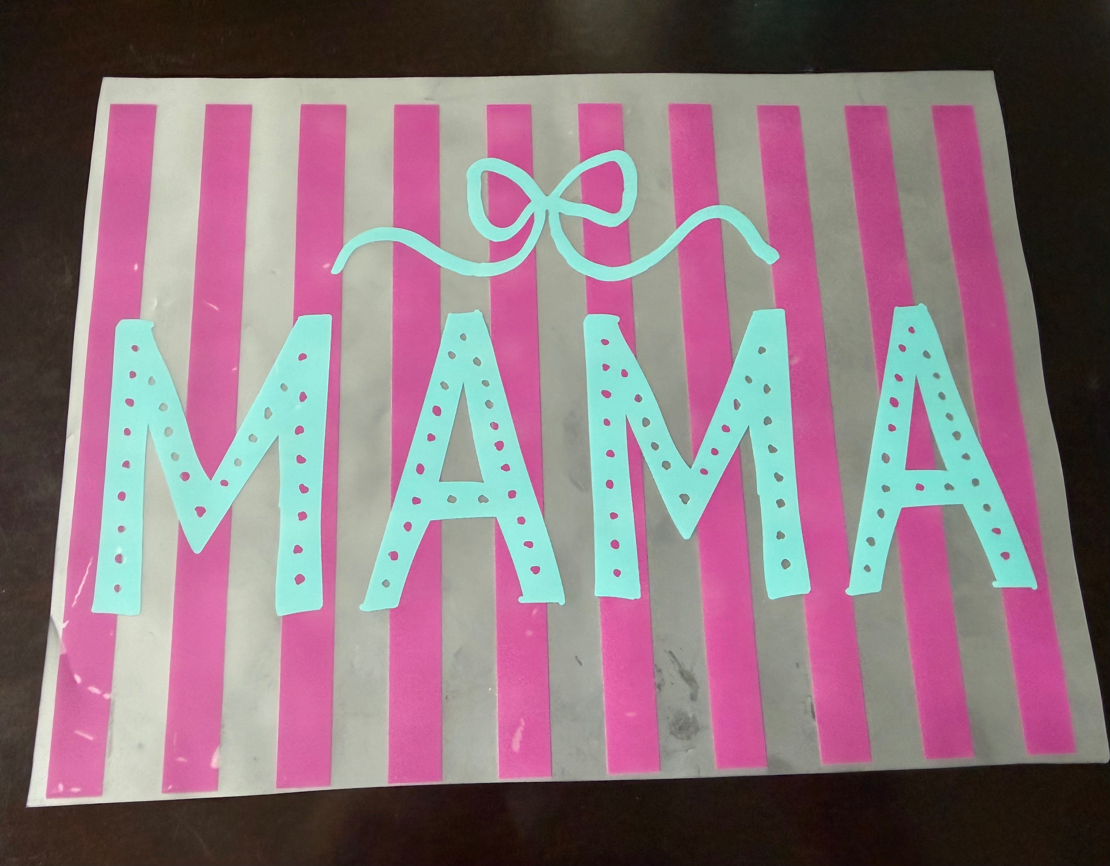 MAMA & BOW AND STRIPES DTF PRINT