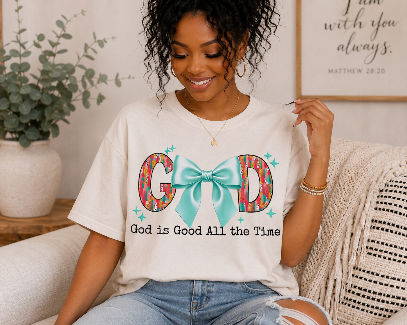 God Is Good All The Time Bow DTF