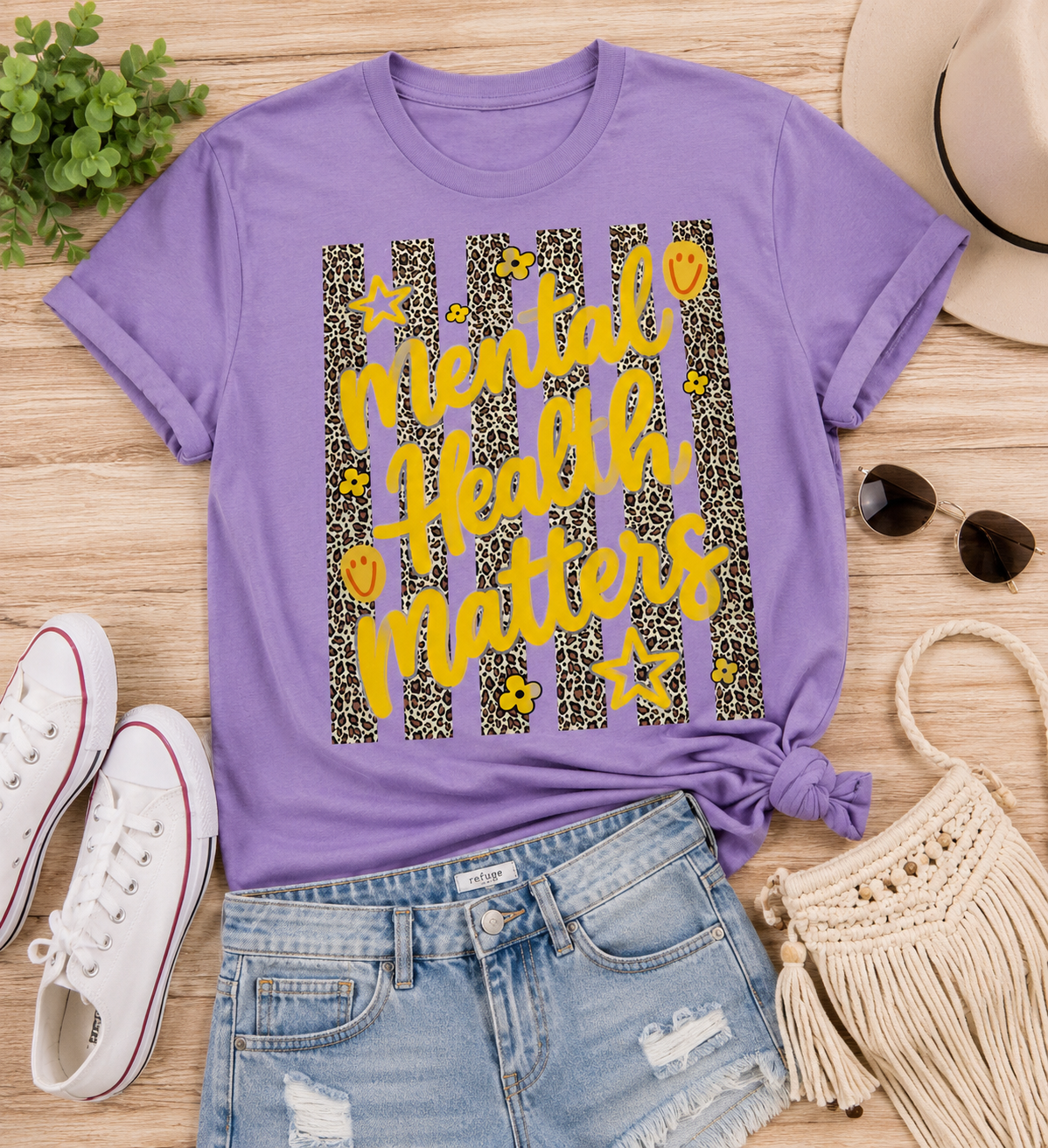 Mental Health Matters - Animal Print & Stripes DTF Print